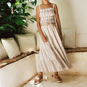 Soludos Turin Maxi Skirt Candy Stripe